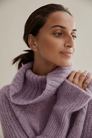 Lavender Luxe Alpaca Nep Sweater - Knitwear | Country Road