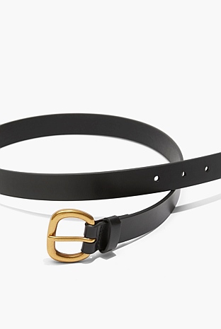 Skinny Solid Buckle Belt