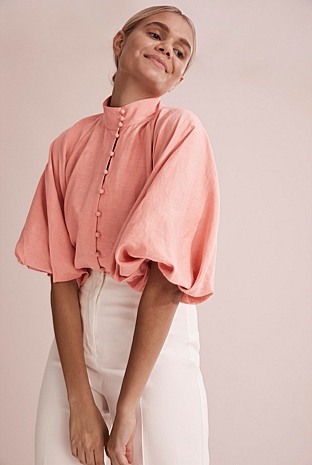 Salmon Pink Full Sleeve Blouse - Shirts | Country Road