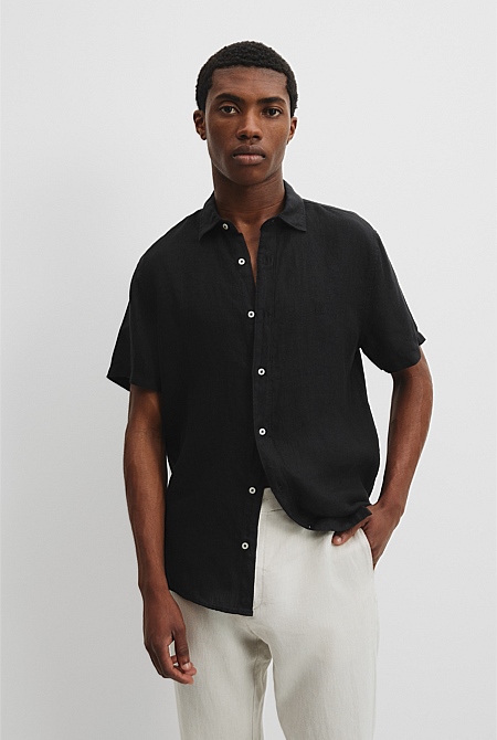 Organically Grown Linen Regular Fit Short Sleeve Shirt