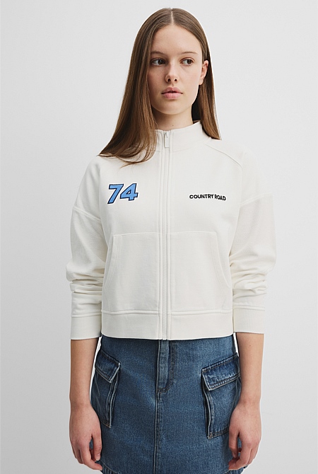 Teen Recycled Cotton Blend Zip Front Sweat