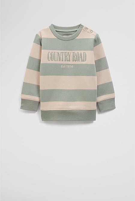 Verified Australian Cotton Heritage Stripe Sweat