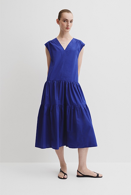 Ultra Blue Tiered Midi Dress - Event | Country Road