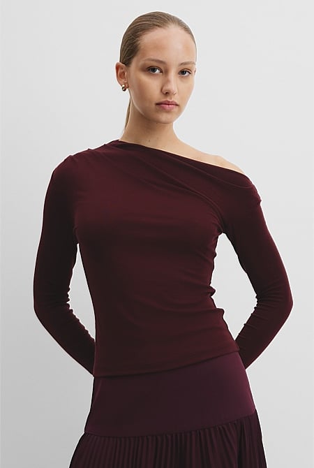 knee length dresses for ladies Long Sleeve Under Layer Top - Black main image 0
