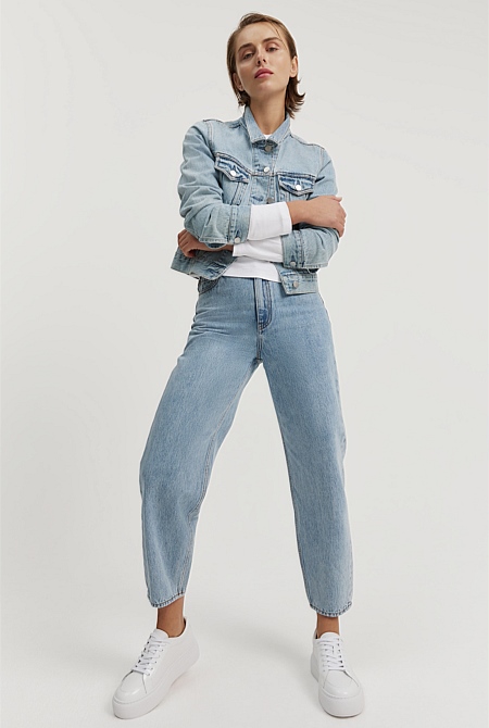 Cotton Blend Slim Fit Denim Jacket
