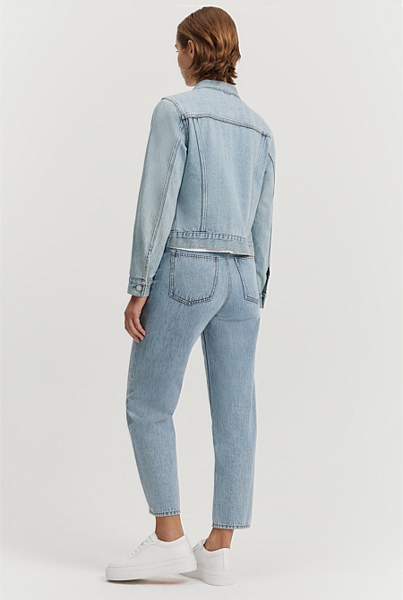 Cotton Blend Slim Fit Denim Jacket