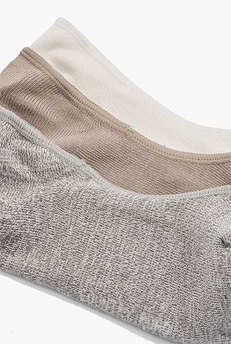 Australian Cotton Blend No-Show Sock Pack of 3