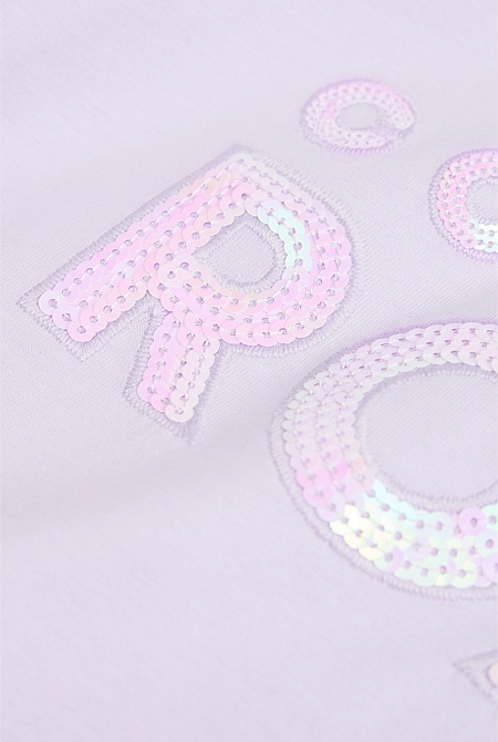 Organically Grown Cotton Sequin Logo T-Shirt