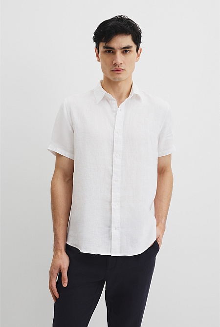 Regular Fit Organically Grown Linen Short Sleeve Shirt