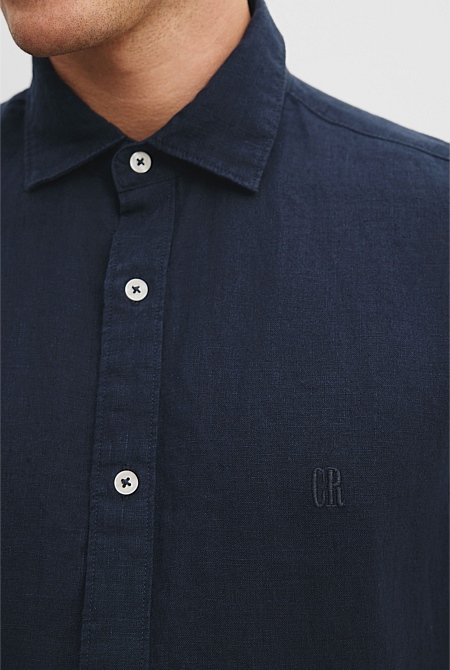 Organically Grown Linen Regular Fit Short Sleeve Shirt