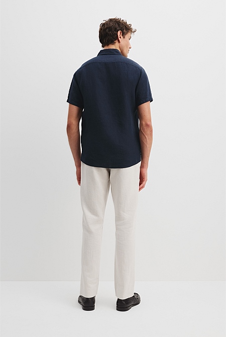 Organically Grown Linen Regular Fit Short Sleeve Shirt