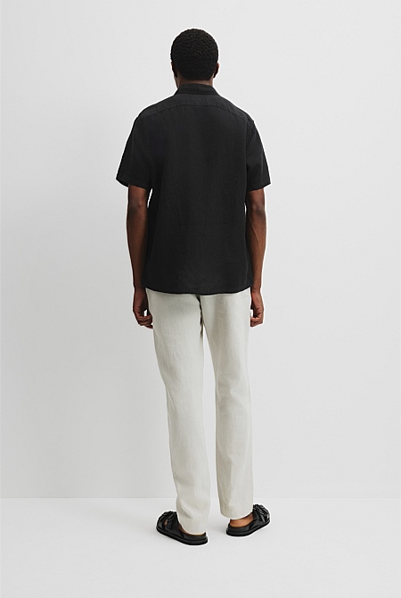 Organically Grown Linen Regular Fit Short Sleeve Shirt