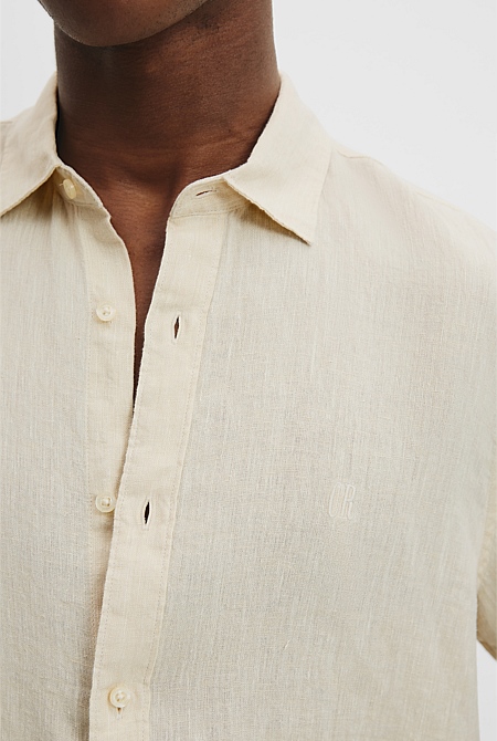 Organically Grown Linen Regular Fit Short Sleeve Shirt