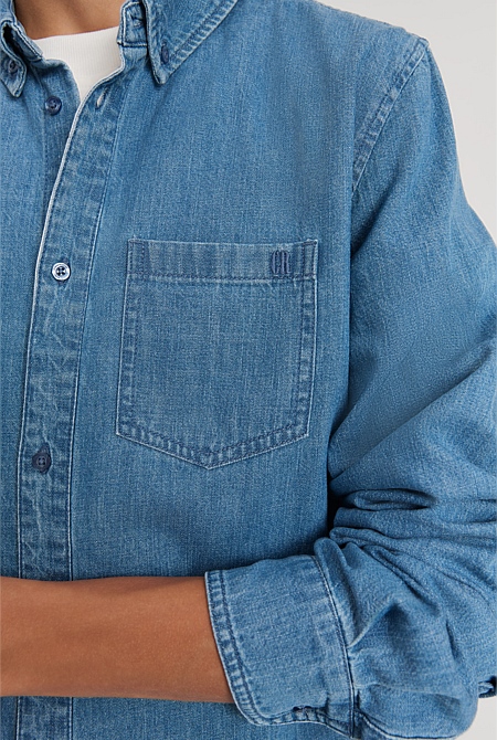 Teen Organically Grown Cotton Chambray Shirt