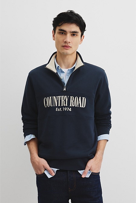 Australian Cotton Half Zip Heritage Sweat