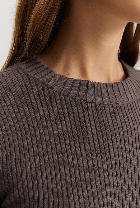 Organically Grown Cotton Blend Crop Rib Knit