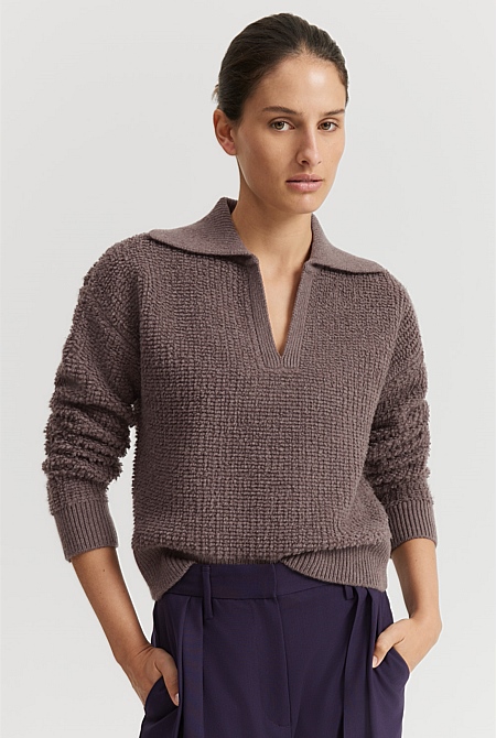 Boucle Collared Knit