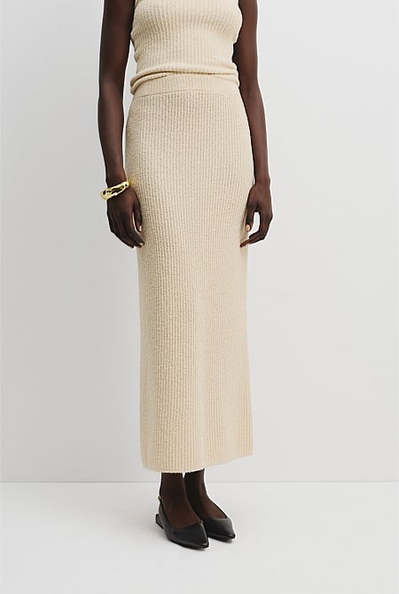 Organically Grown Cotton Boucle Knit Skirt