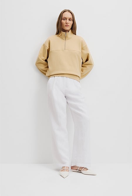 Australian Good Earth Cotton Zip Collar Sweat