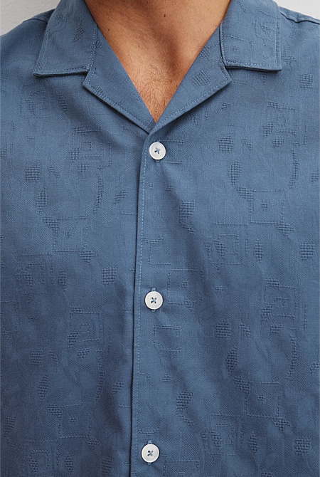 Australian Cotton Pattern Jacquard Woven Shirt