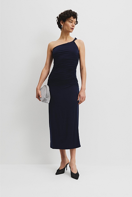 Cupro One Shoulder Dress