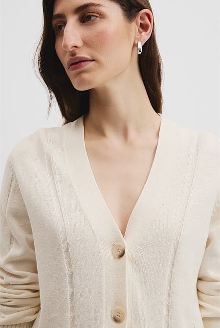 Organically Grown Cotton Linen Knit Cardigan