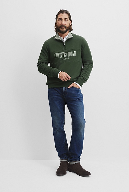 Verified Australian Cotton Half Zip Heritage Sweat