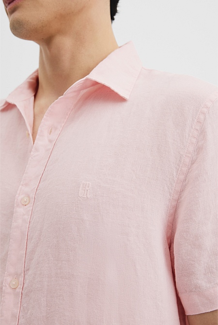 Organically Grown Linen Regular Fit Short Sleeve Shirt