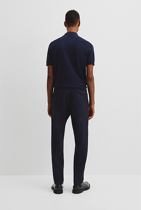 Australian Cotton Blend Silk Button Polo
