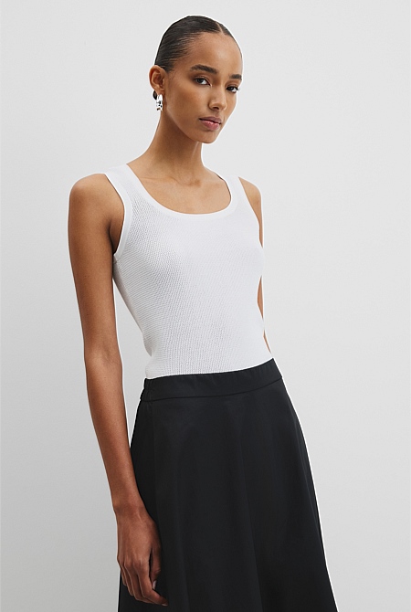 Waffle Crew Knit Tank