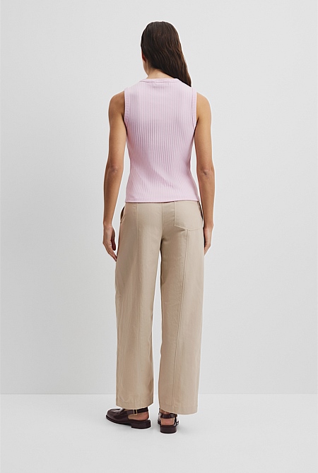 Australian Cotton Blend Fitted Rib Tank