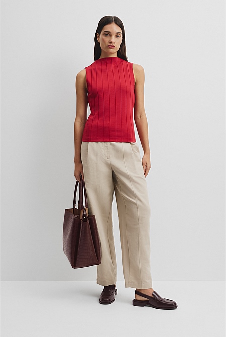 Mock Neck Rib Tank
