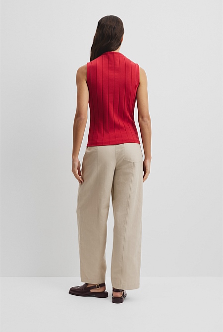 Mock Neck Rib Tank
