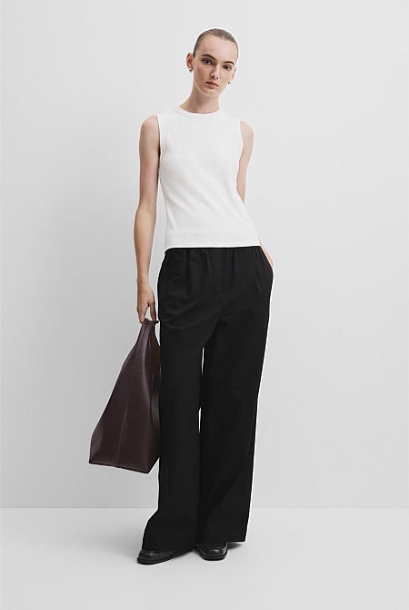 Australian Cotton Blend Fitted Rib Tank