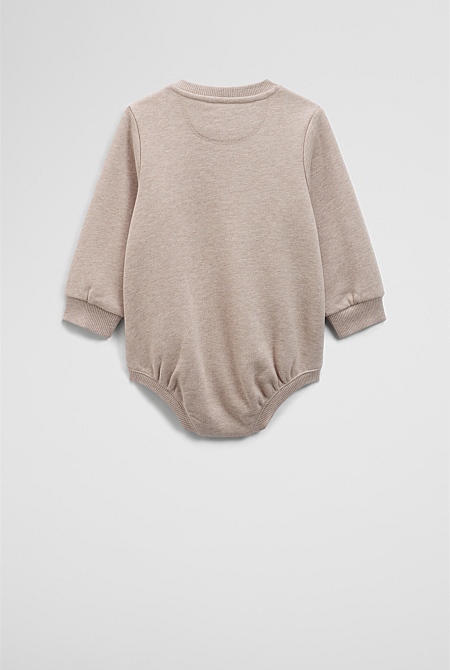 Organically Grown Cotton Logo Oversized Long Sleeve Bodysuit