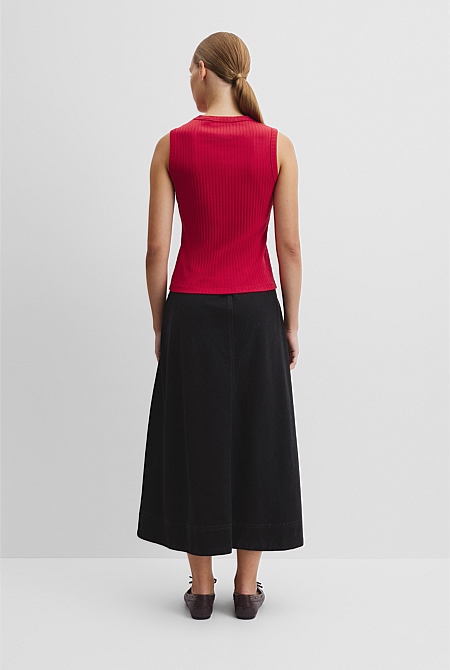 Australian Cotton Blend Fitted Rib Tank