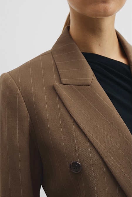 Pinstripe Double Breasted Blazer