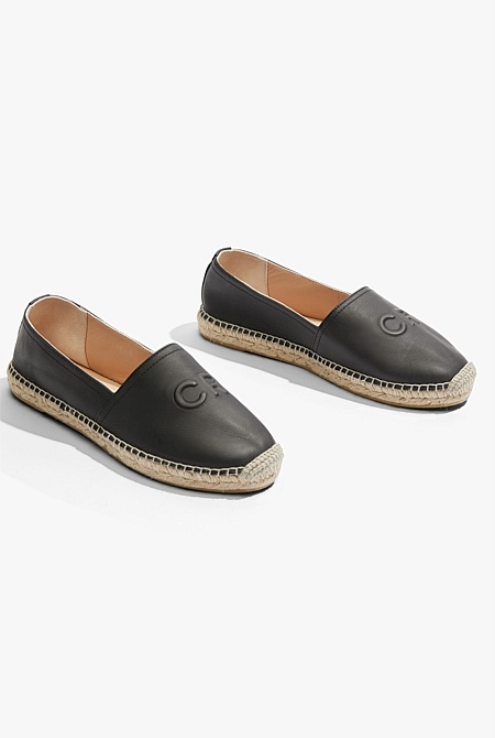 CR Logo Leather Espadrille