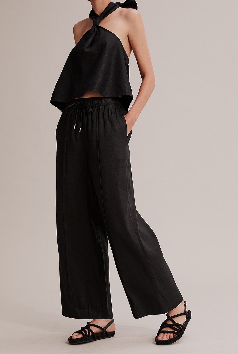 Black Fluid Pull-On Pant - Pants | Country Road