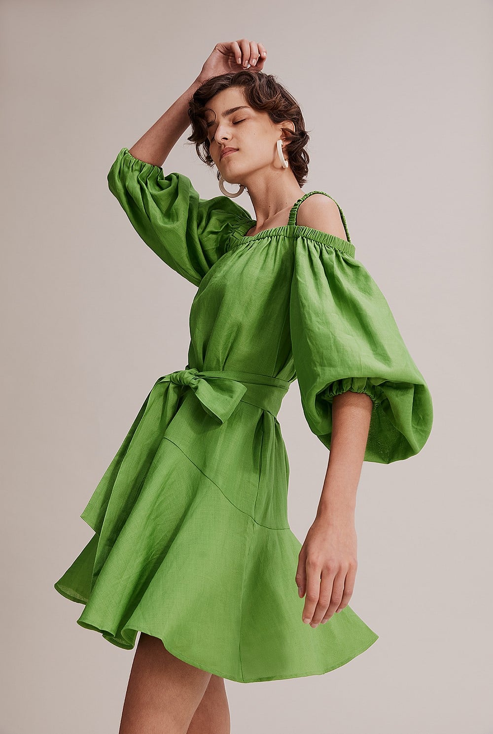 slim fit dress slacks Rungolee Reese 3/4 Sleeve Cotton Dress | Female | Size XXS main image 1