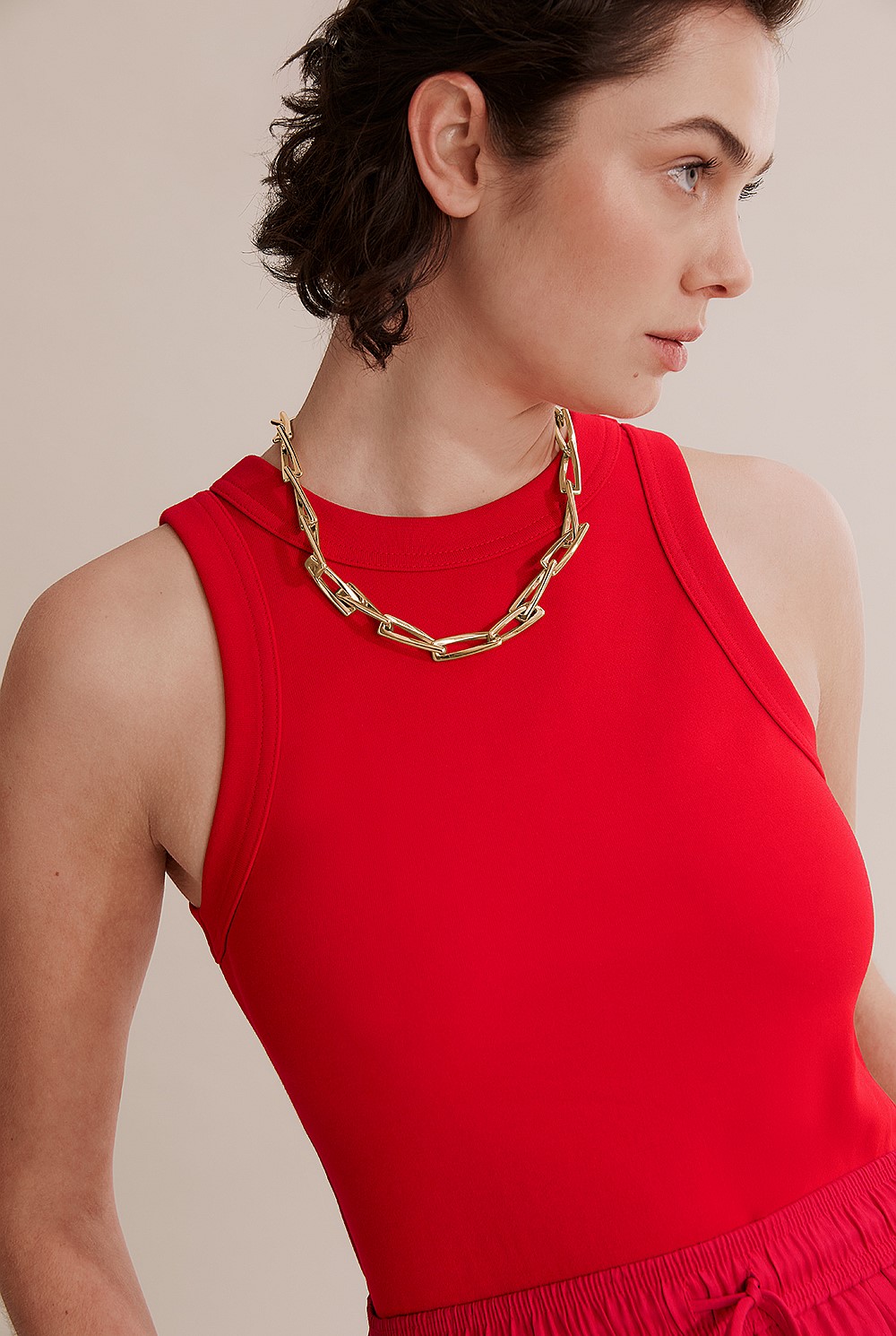 Deep Red Fitted Jersey Tank - T-Shirts & Tops | Country Road