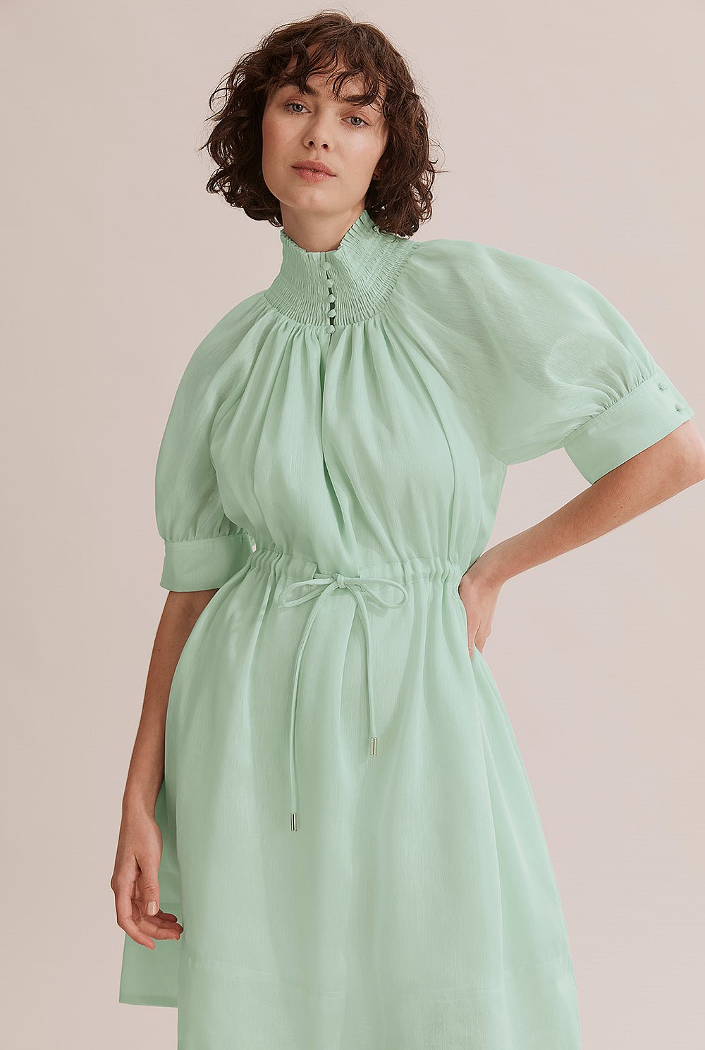 Mint High Neck Mini Dress - Dresses | Country Road