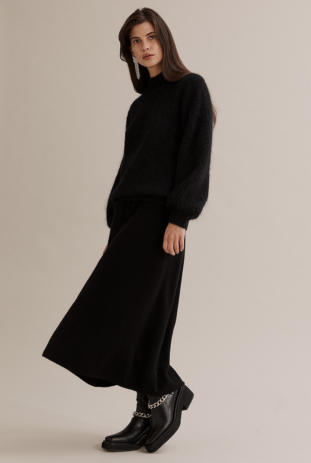 Black Fluffy Knit Jumper - Knitwear | Country Road