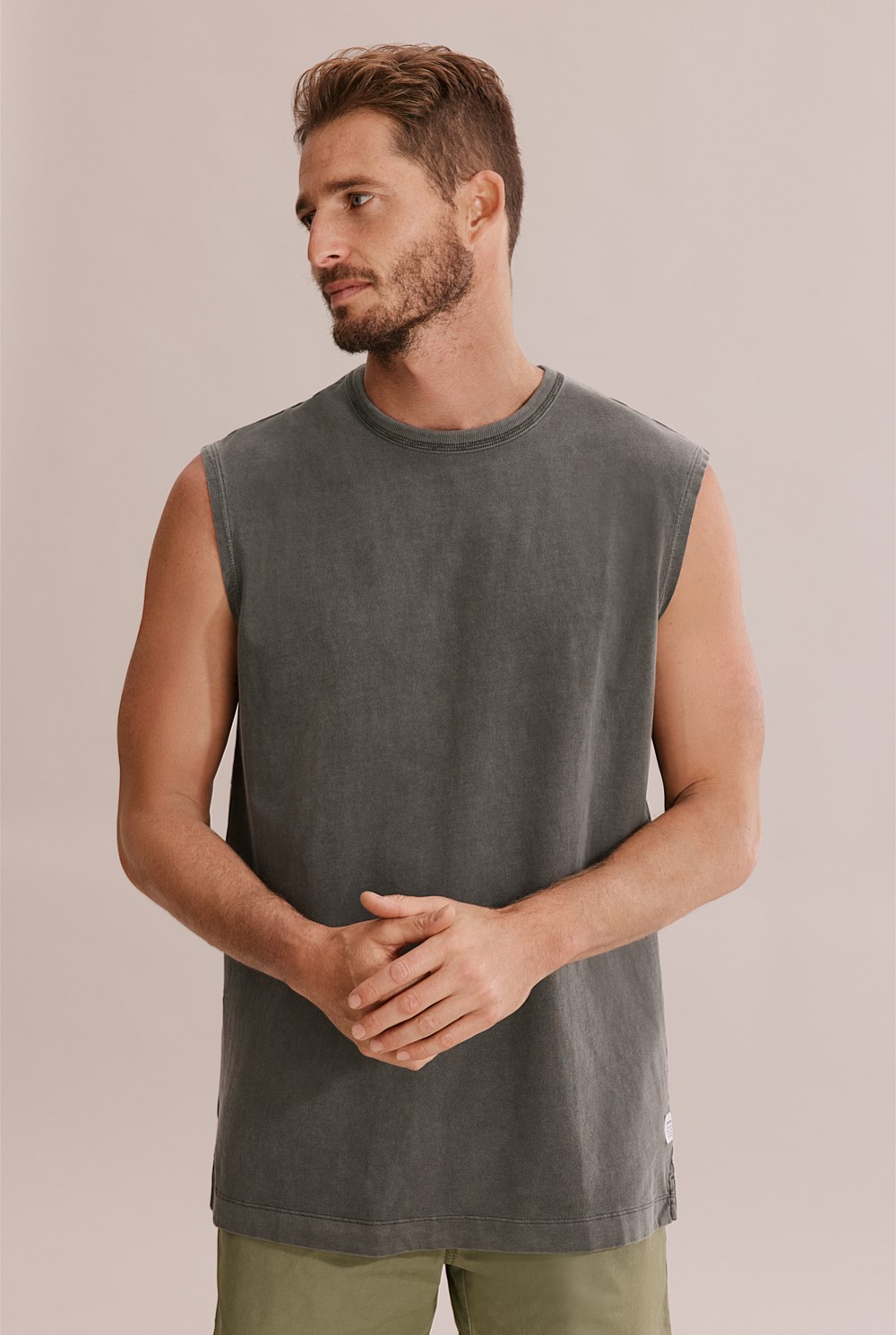 Washed Charcoal Vintage Wash Tank - T-Shirts | Country Road