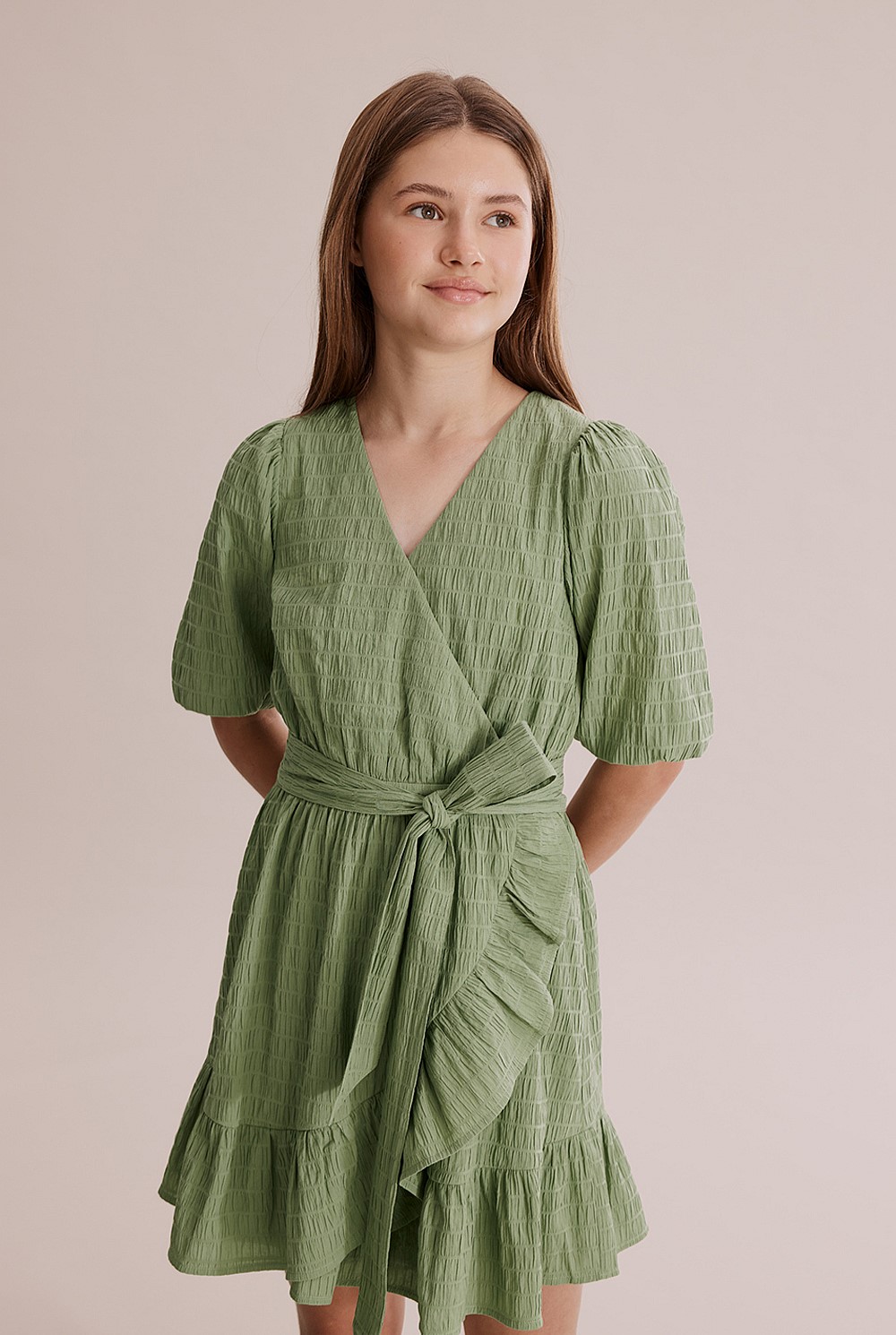 forest green tea length dress Wedtrend Women Sage Lace and Chiffon Halter Junior Bridesmaid Dress Wedding  Guest Dress – WEDTREND main image 0
