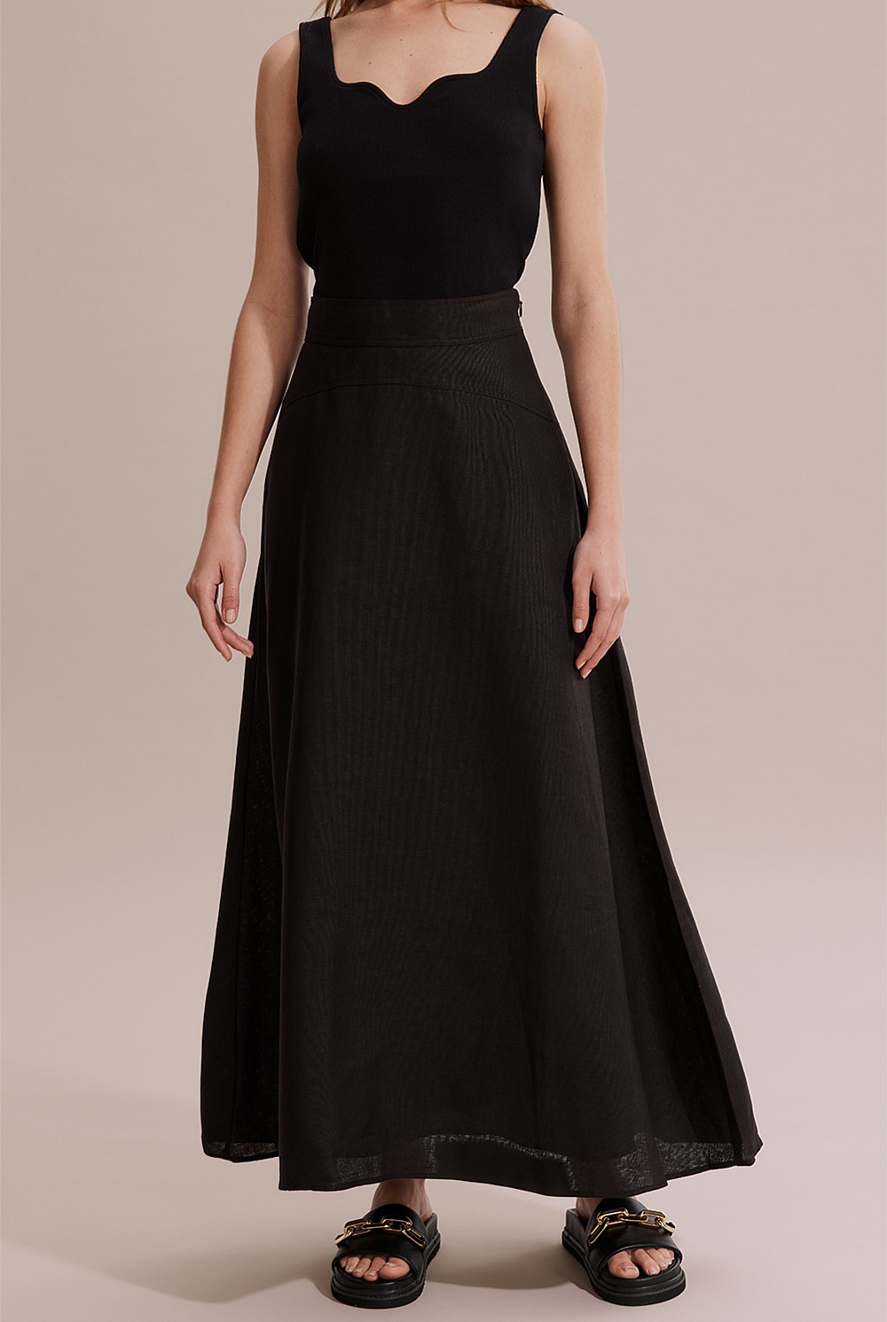 Black A-Line Maxi Skirt - Skirts | Country Road