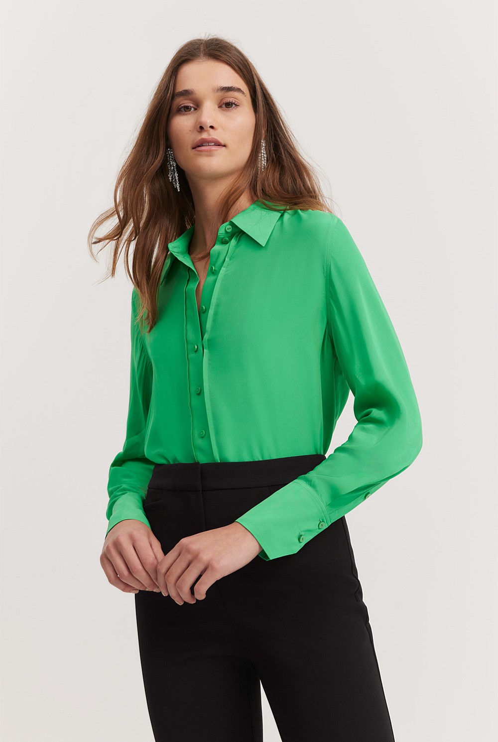 dark green dress shirt womens Miranda Coat Striped – La Veste main image 0