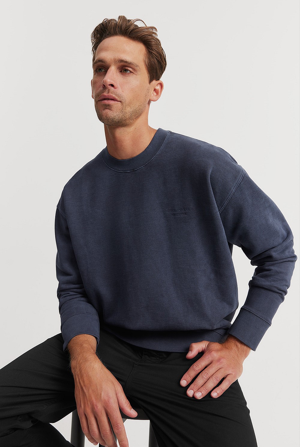 Navy Oversized Vintage Wash Sweat - Sweats | Country Road