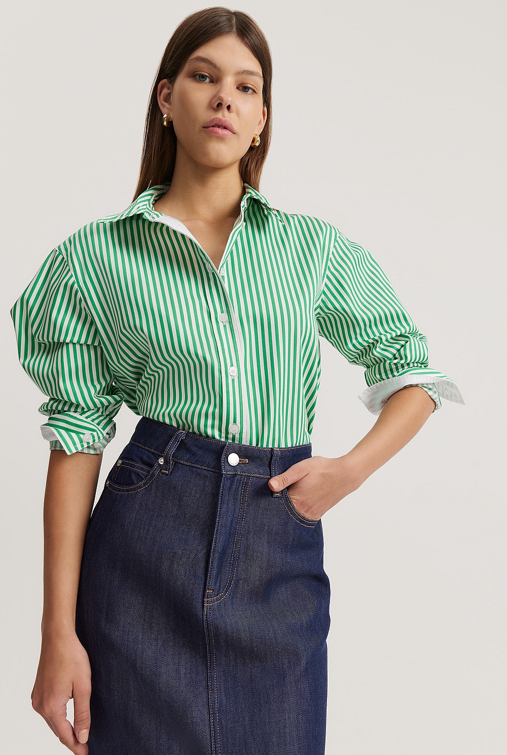 トップス simplycomplicated OXFD SHIRT STRIPE トップス Simply Complicated OXFD SHIRT STRIPE シンプリーコンプリ