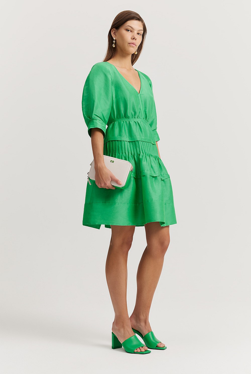 green emerald velvet dress Bertha Emerald Green Gathered Maxi Dress XL / Green main image 1